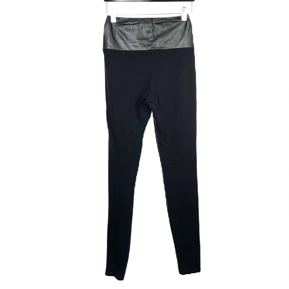 Aritzia Wilfred Free Daria Pant High Waisted Vegan Leather Leggings Black Size M - Picture 14 of 14